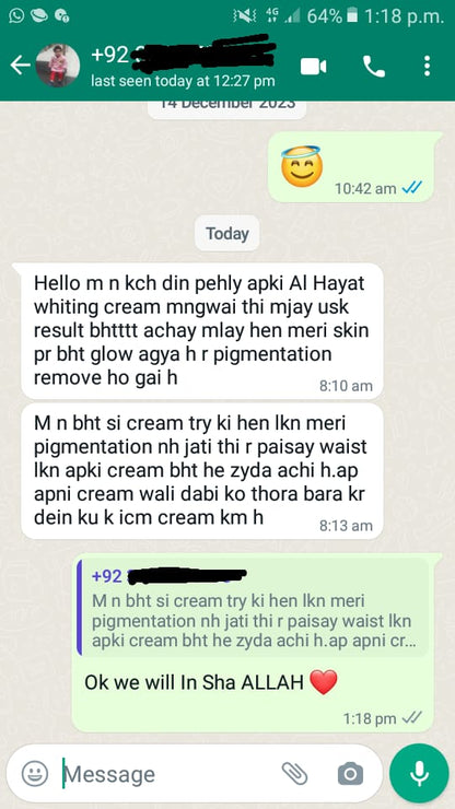 Al Hayat Skin Care Whitening Cream